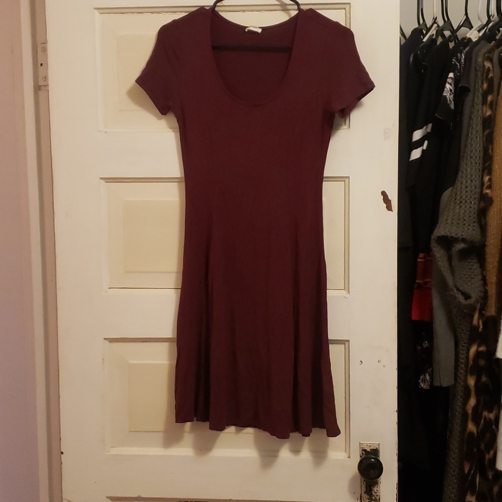Burgundy skater dress